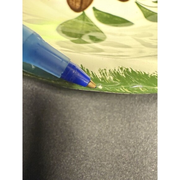 Vintage Blue Ridge 9.5" green briar Round Serving m Bowl Southern Pottery flower - Picture 8 of 8